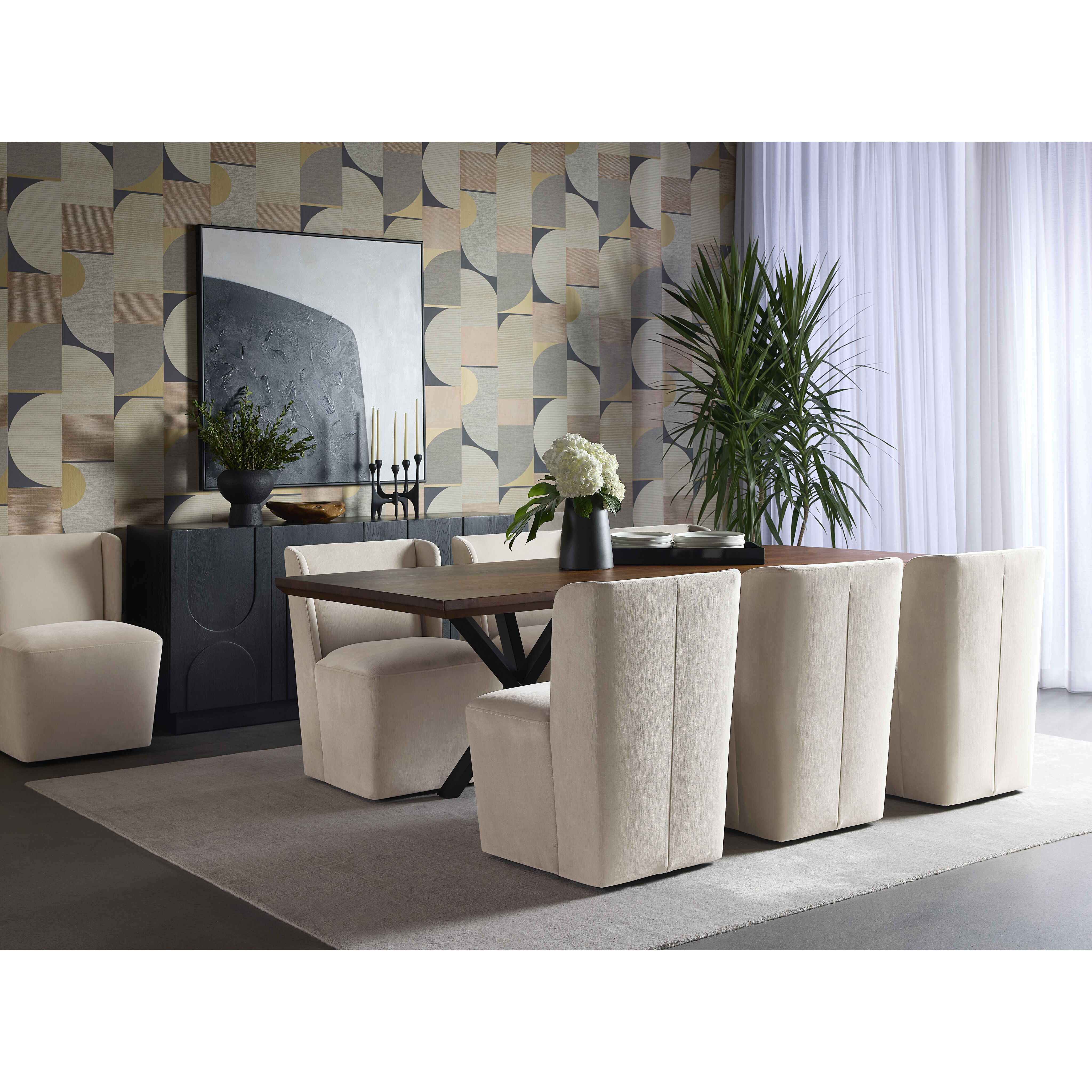 Amita Piccolo Prosecco Wheeled Dining Chair